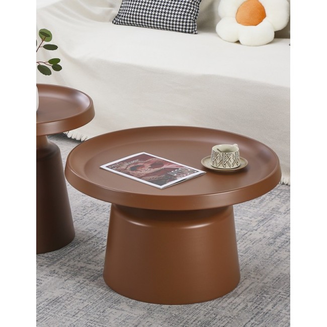 Τραπέζι σαλονιού "GINOZE" από μέταλλο σε χρώμα καφέ Φ70x42,5