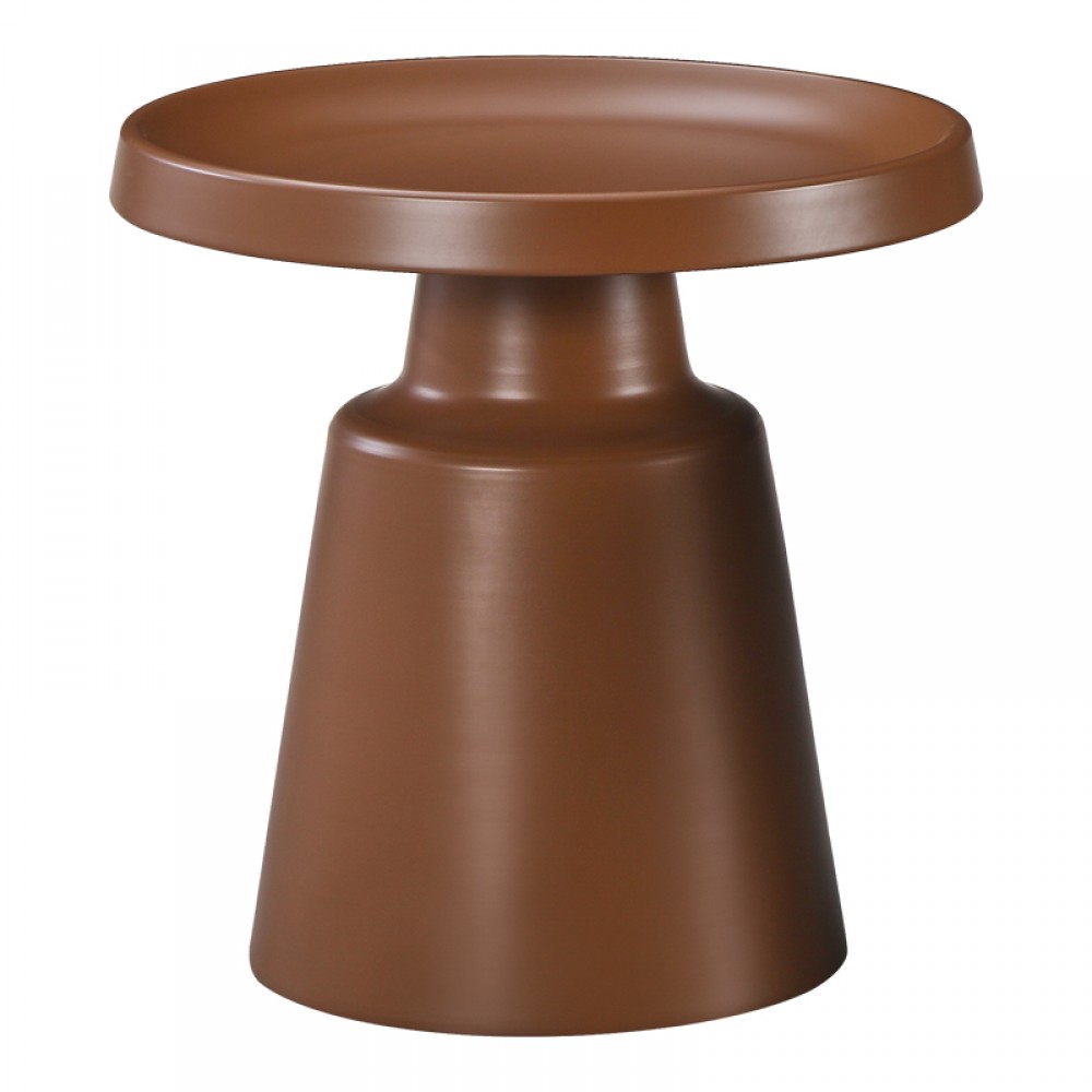 Βοηθητικό Τραπέζι σαλονιού "GINOZE" από μέταλλο σε χρώμα καφέ Φ50x50.5