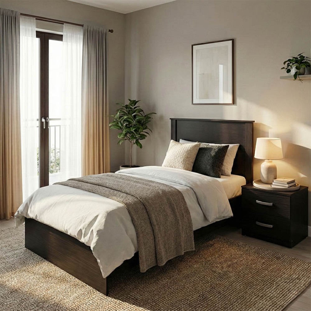 Σετ Κρεβατοκάμαρας "ATHOS" 2τμχ σε χρώμα Wenge 90x190