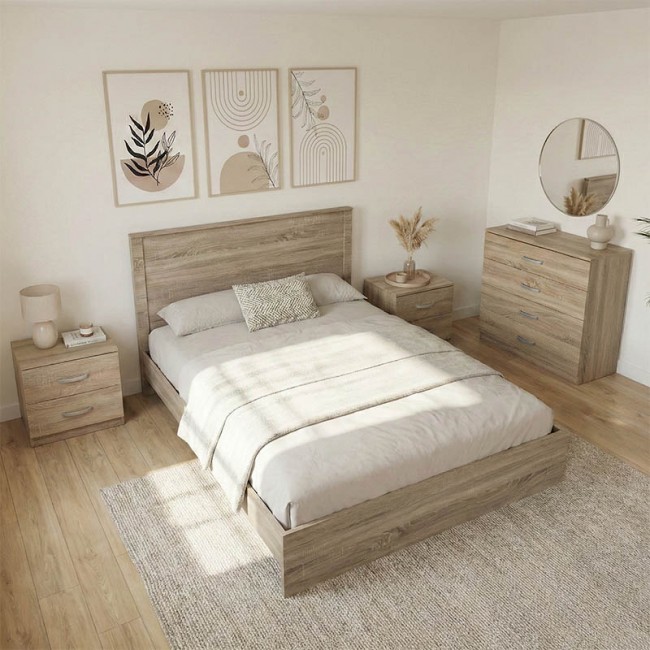 Σετ Κρεβατοκάμαρας "ATHOS" 4τμχ σε χρώμα sonoma 140x200