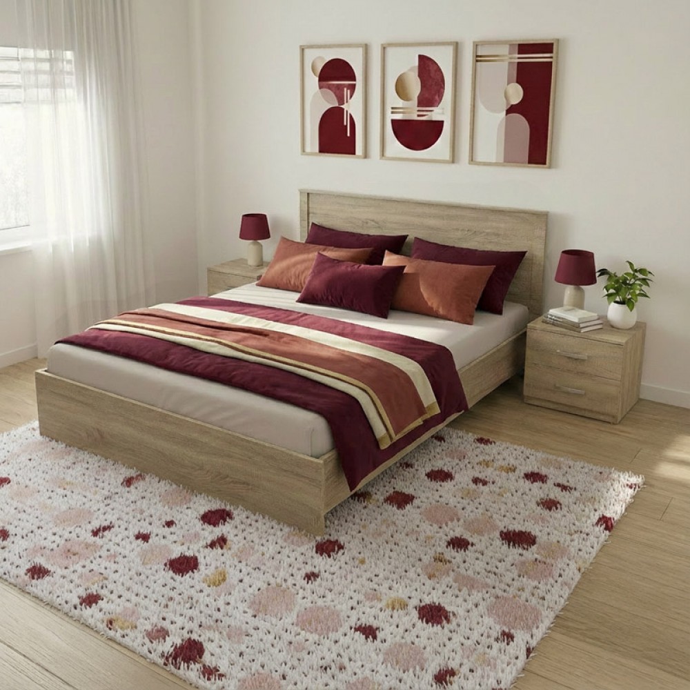 Σετ Κρεβατοκάμαρας "ATHOS" 3τμχ σε χρώμα sonoma 160x200