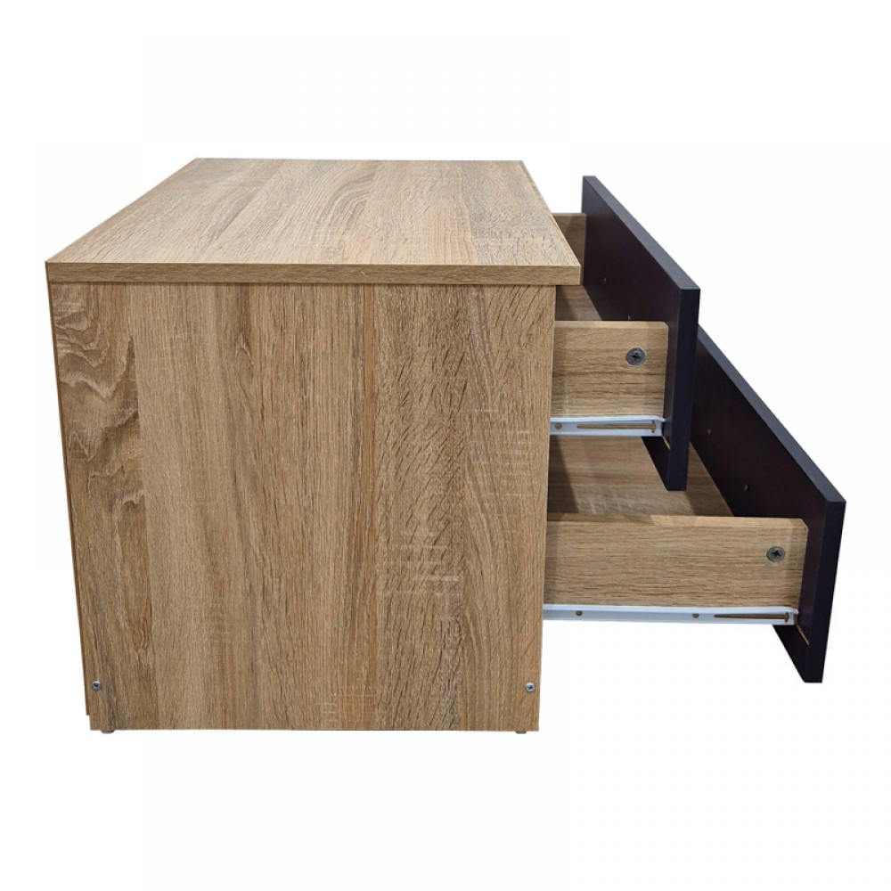 Κομοδίνο "ATHOS" σε χρώμα sonoma-ανθρακί  48x40x41.5