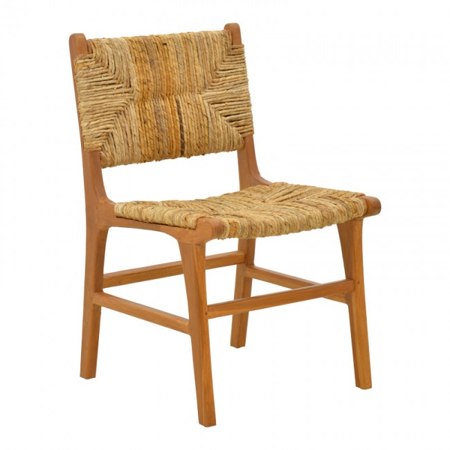 Καρέκλα "REFANE" από ξύλο με ψάθα σε χρώμα φυσικό 50x58x85