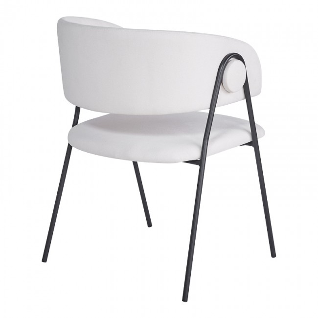 Πολυθρόνα "RACHELE" από ύφασμα / μέταλλο σε χρώμα μπεζ - μαύρο 52x65x79