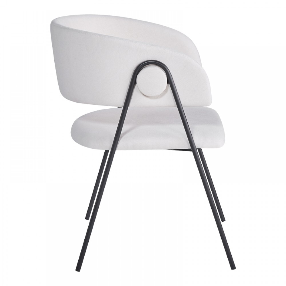 Πολυθρόνα "RACHELE" από ύφασμα / μέταλλο σε χρώμα μπεζ - μαύρο 52x65x79