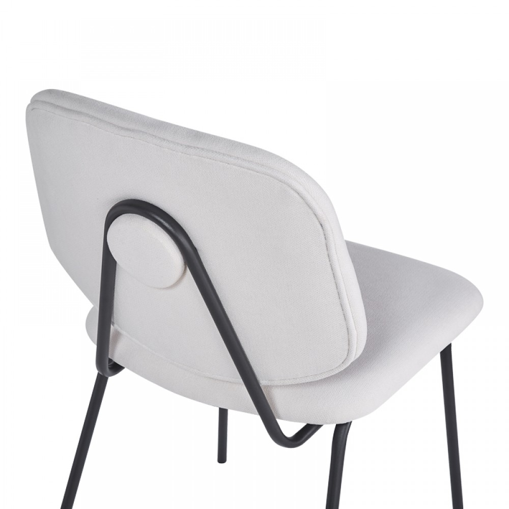 Καρέκλα "PIETRO" από ύφασμα - μέταλλο σε χρώμα μπεζ - μαύρο 45x55x82.5