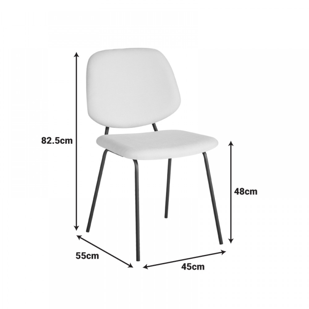 Καρέκλα "PIETRO" από ύφασμα - μέταλλο σε χρώμα μπεζ - μαύρο 45x55x82.5