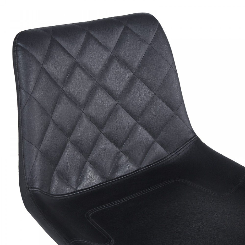 Σκαμπό μπαρ "LIBRA" από pu-μέταλλο σε χρώμα μαύρο 49x55x115