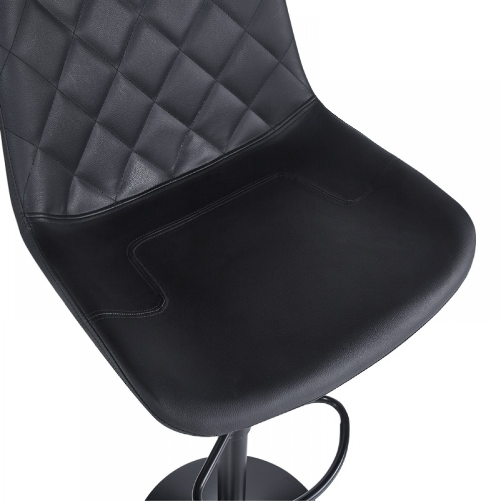 Σκαμπό μπαρ "LIBRA" από pu-μέταλλο σε χρώμα μαύρο 49x55x115