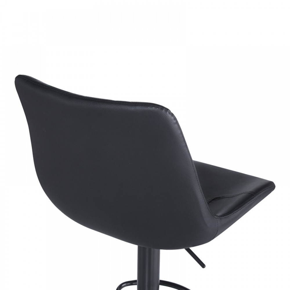 Σκαμπό μπαρ "LIBRA" από pu-μέταλλο σε χρώμα μαύρο 49x55x115