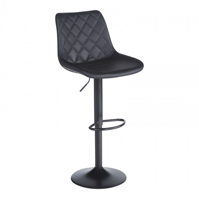 Σκαμπό μπαρ "LIBRA" από pu-μέταλλο σε χρώμα μαύρο 49x55x115