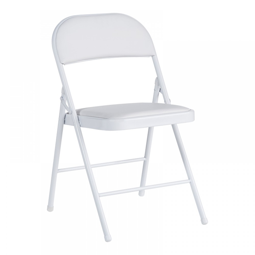 Καρέκλα "ΝΙRΟ" πτυσσόμενη από pu-μέταλλο σε χρώμα λευκό 46x46x79