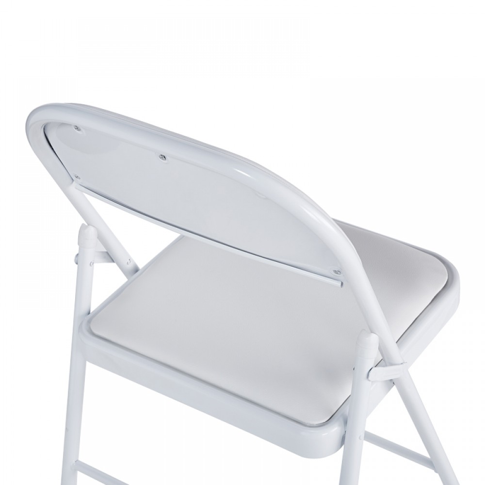 Καρέκλα "ΝΙRΟ" πτυσσόμενη από pu-μέταλλο σε χρώμα λευκό 46x46x79
