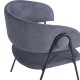 Πολυθρόνα "RACHELE" από ύφασμα-μέταλλο σε χρώμα ανθρακί-μαύρο 52x65x79