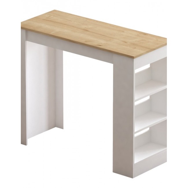 Τραπέζι μπαρ "RIFF" σε χρώμα λευκό-sonoma 120x50x100