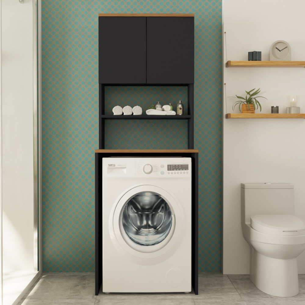 Έπιπλο πλυντηρίου "RANO" σε χρώμα ανθρακί-sonoma 65x60x184