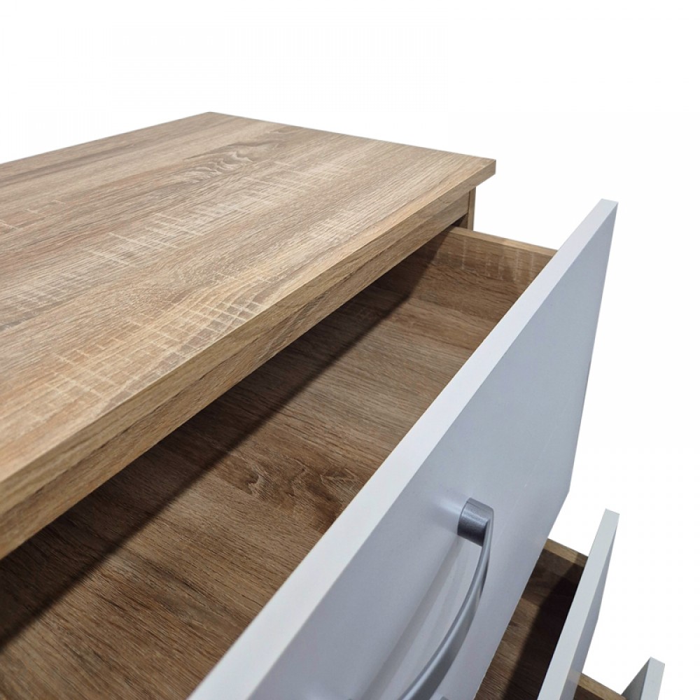 Συρταριέρα "ATHOS" σε χρώμα sonoma-λευκό 80x40x79