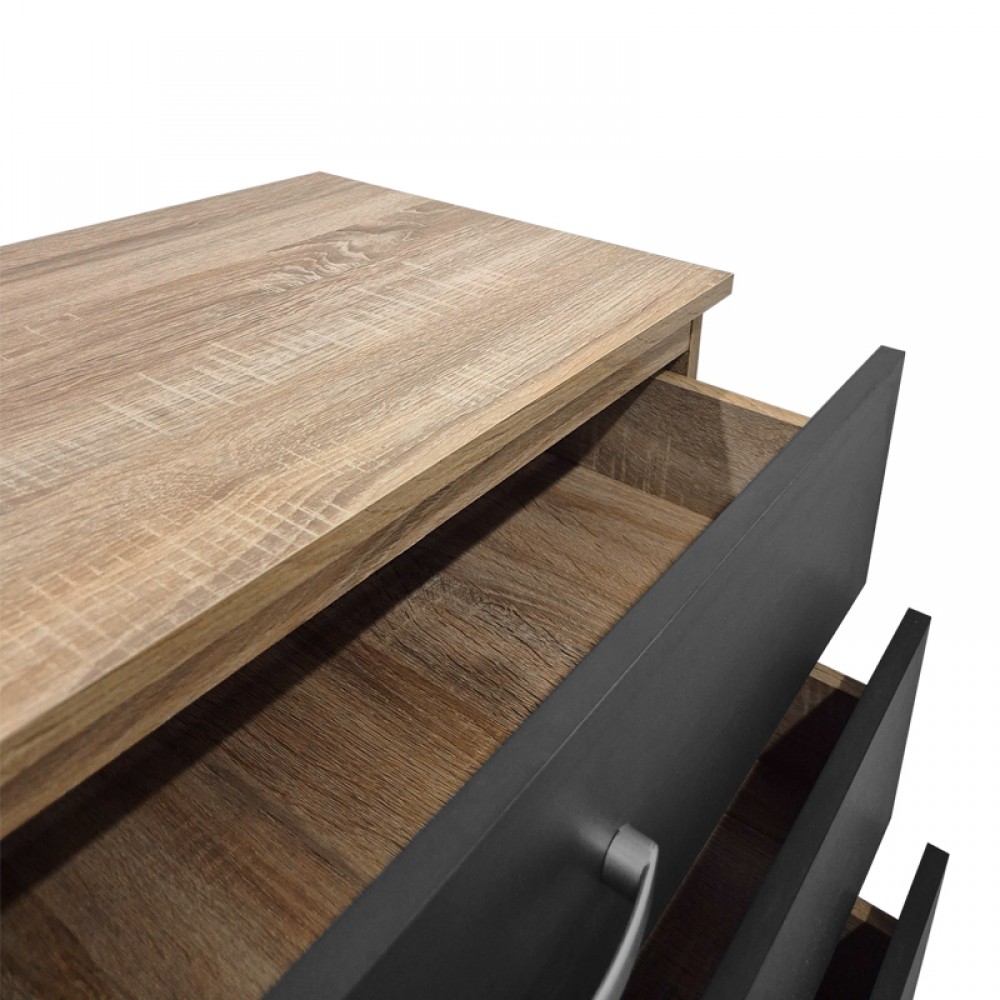 Συρταριέρα "ATHOS" σε χρώμα sonoma-ανθρακί 80x40x79