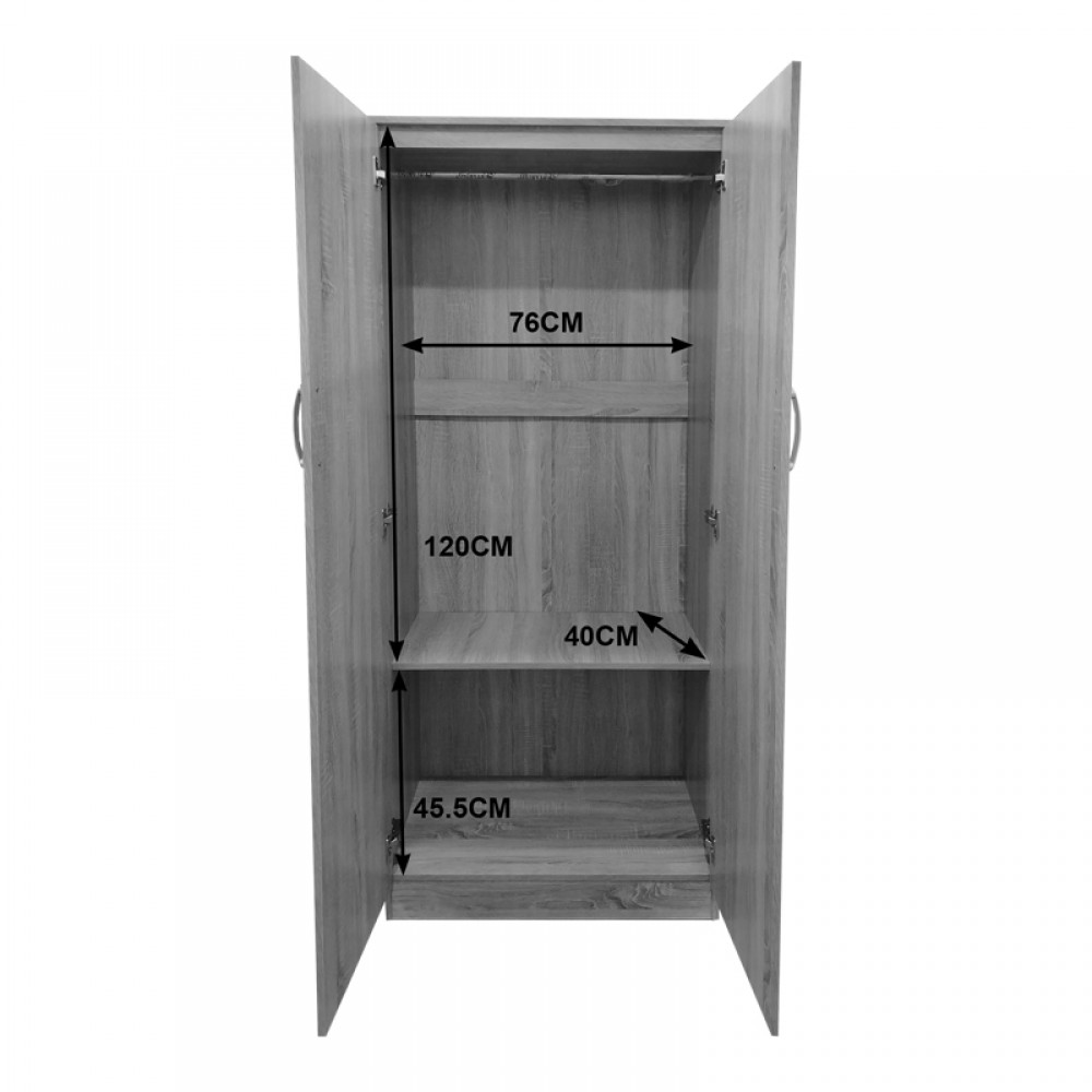 Ντουλάπα εξάφυλλη "ATHOS" σε χρώμα sonoma-λευκό 240x42x180