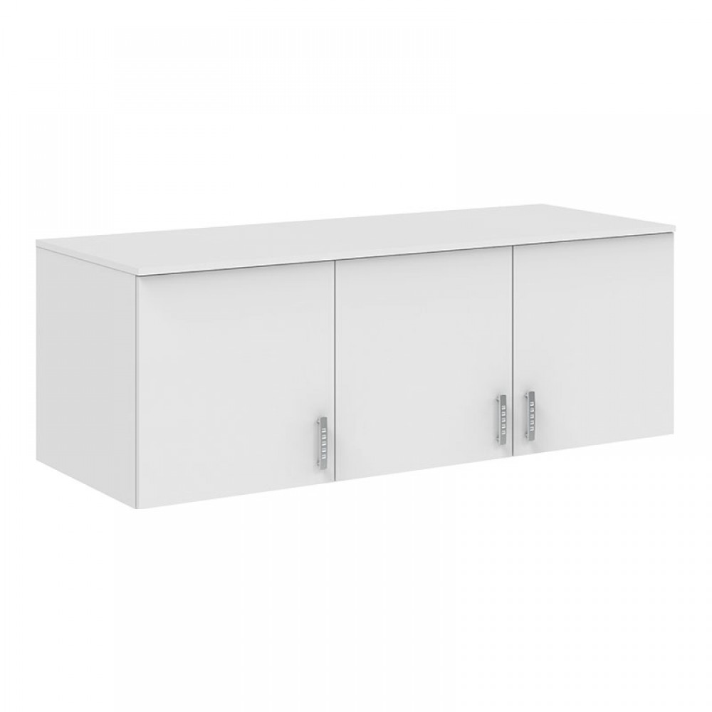 Ντουλάπα τρίφυλλη "ROYAL" με συρτάρια και πατάρι σε χρώμα λευκό 150x58x230