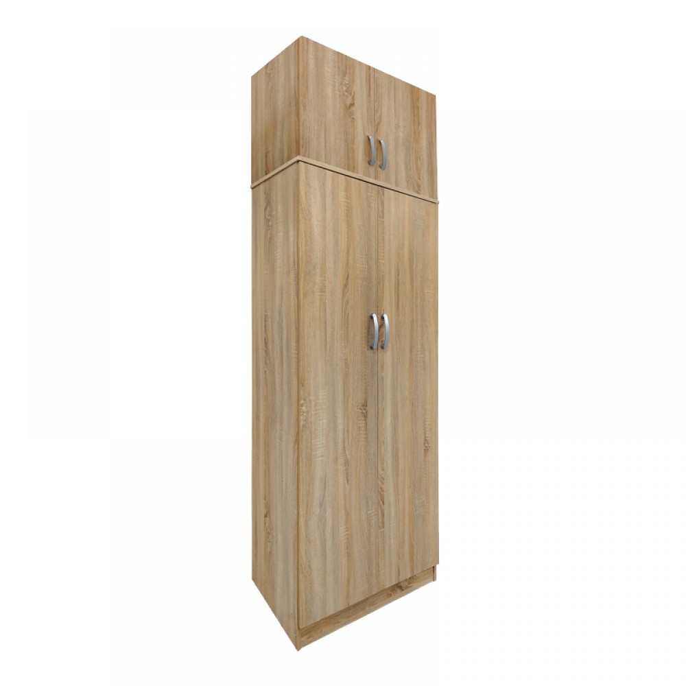 Ντουλάπα δίφυλλη "ATHOS" με πατάρι σε χρώμα oak 80x42x240