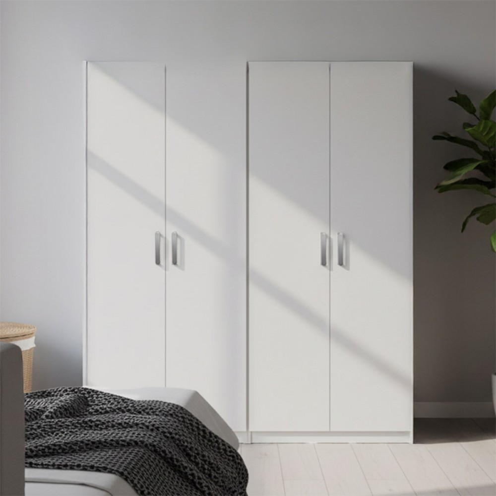 Ντουλάπα τετράφυλλη "ATHOS" σε χρώμα λευκό 160x42x180