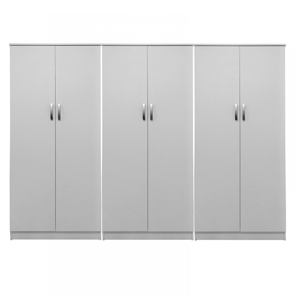 Ντουλάπα εξάφυλλη "ATHOS" σε χρώμα λευκό 240x42x180