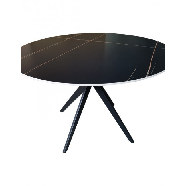 Σετ τραπεζαρίας με καρέκλες "JELOUR" 5τμχ σε χρώμα κίτρινο/μαύρο Φ120x76