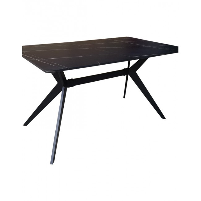 Σετ τραπεζαρίας με καρέκλες "RENISH" 5τμχ από mdf σε χρώμα λευκό/μαύρο 140x80x75