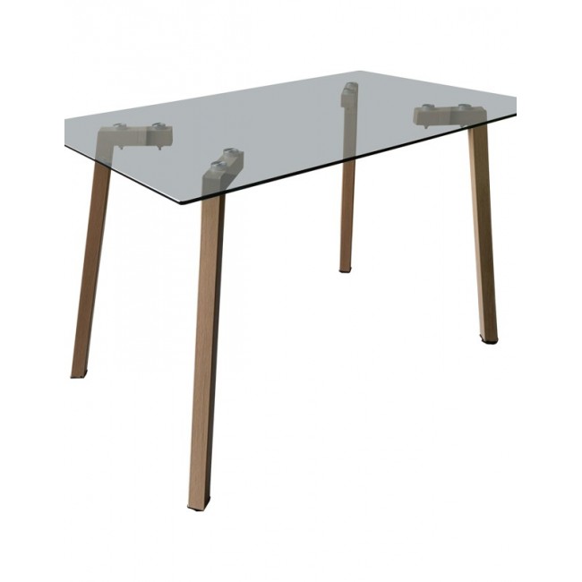 Σετ τραπεζαρίας με καρέκλες "JELOUR" 5τμχ από γυαλί/βελούδο σε χρώμα σάπιο μήλο 120x70x75