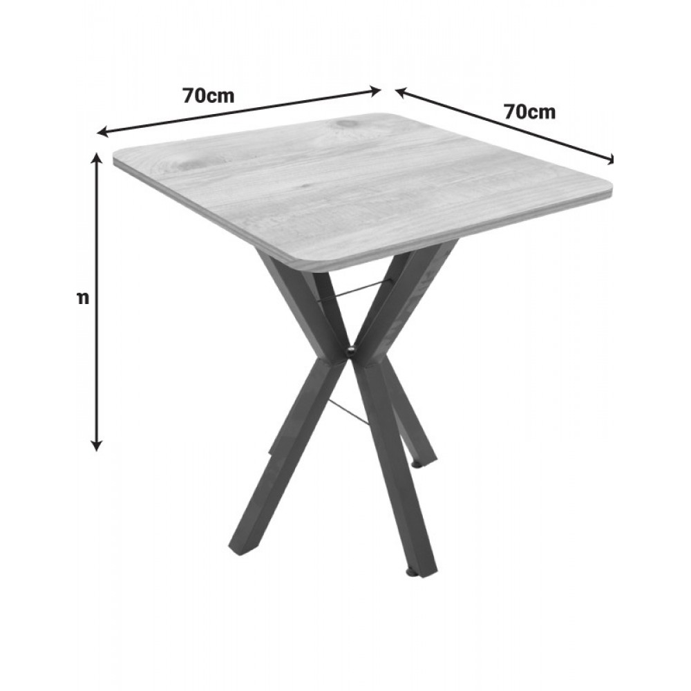 Τραπέζι "ARENYA" σε χρώμα φυσικό 70x70x72