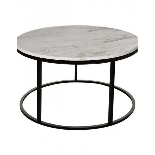 Τραπέζι σαλονιού "SIKELE" σε χρώμα λευκό Φ60x40