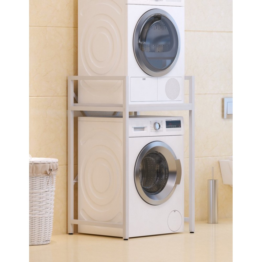 Ραφιέρα πλυντηρίου "DELAVAR" από μέταλλο σε χρώμα λευκό 72x60x116