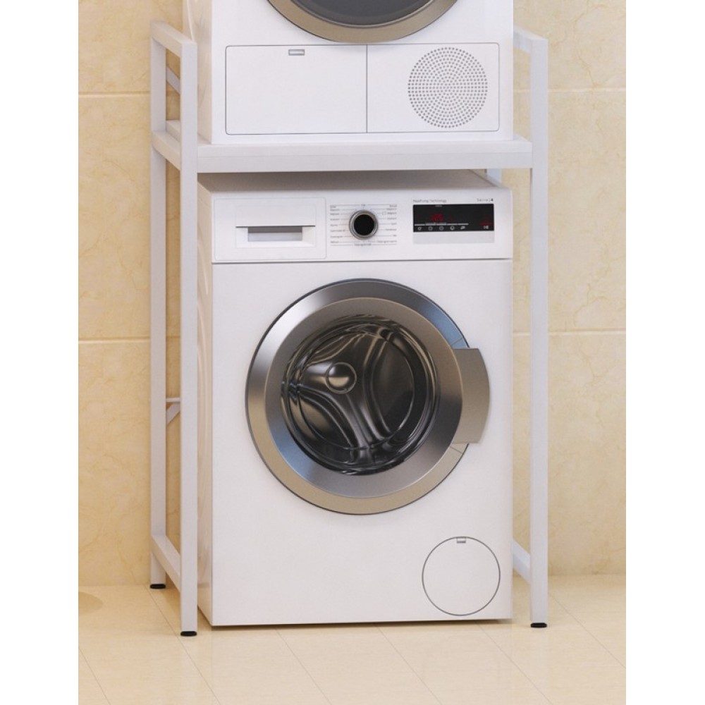 Ραφιέρα πλυντηρίου "DELAVAR" από μέταλλο σε χρώμα λευκό 72x60x116