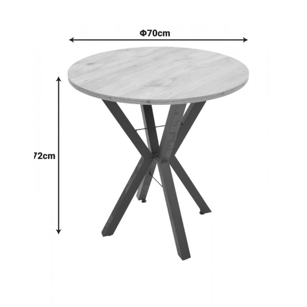 Τραπέζι "ROGUE" σε χρώμα μαύρο Φ70x72