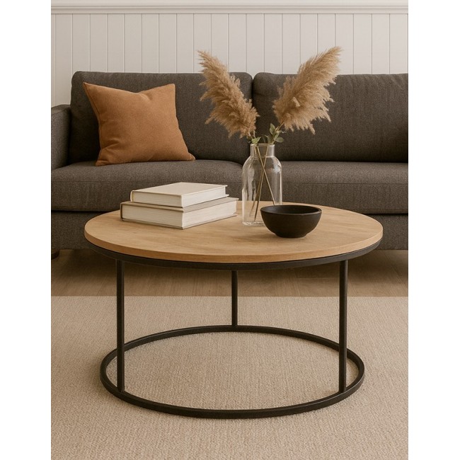 Τραπέζι σαλονιού  "SIKELE" σε χρώμα φυσικό Φ60x40