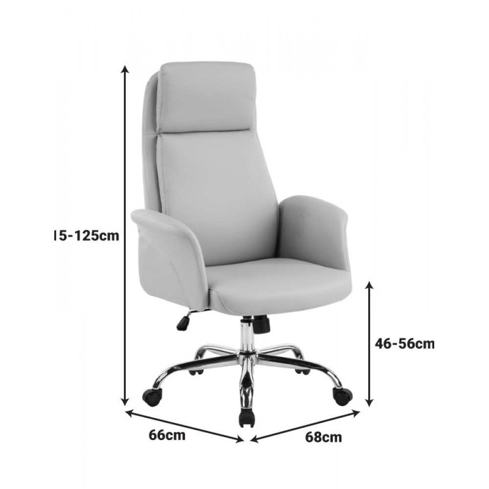 Καρέκλα γραφείου διευθυντή "DERJIO"από PU σε χρώμα μπεζ 68x66x115