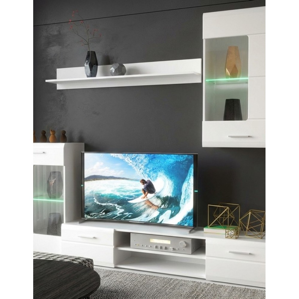 Σύνθετο σαλονιού "SALETO" σε χρώμα λευκό 230.2x39.6x202.4