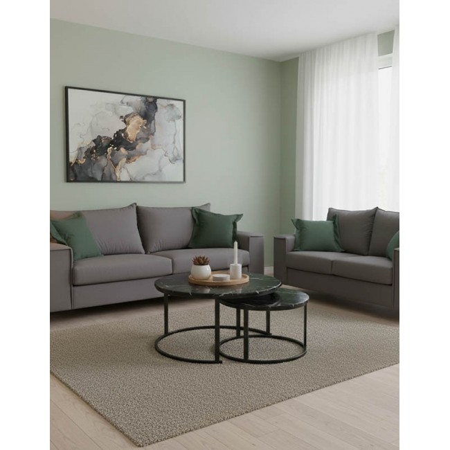 Σετ σαλονιού "VERONA" 2τμχ από ύφασμα σε χρώμα ανθρακί