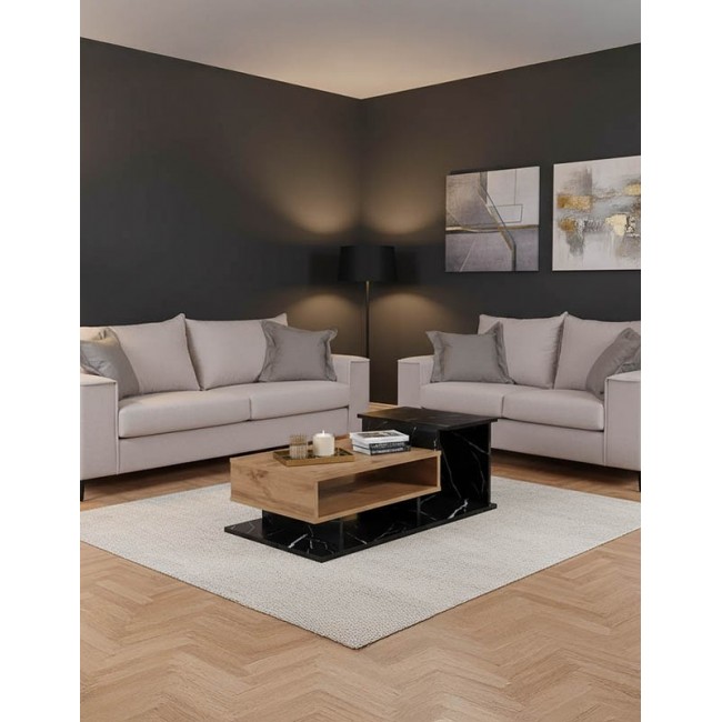 Σετ σαλονιού "VERONA" 2τμχ από ύφασμα σε χρώμα cream