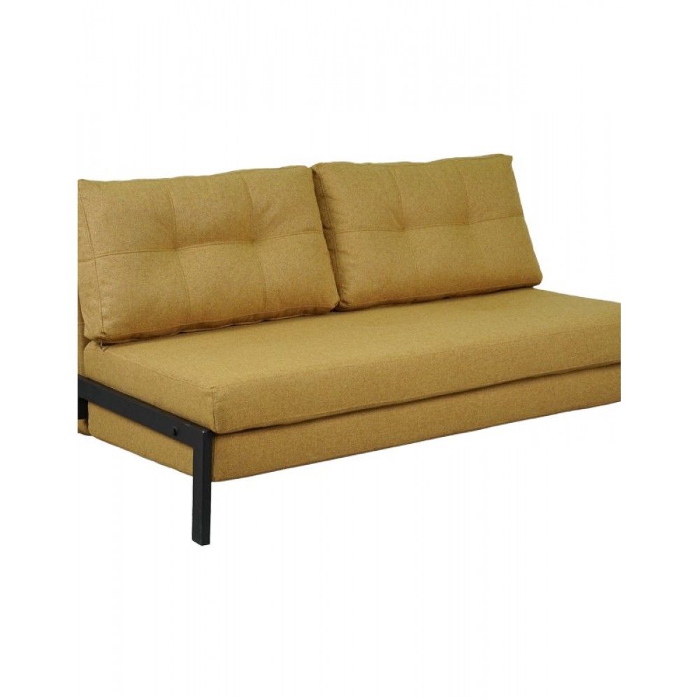 Καναπές-κρεβάτι "FANCY" δυθέσιος από ύφασμα σε χρώμα κίτρινο 150x92x77