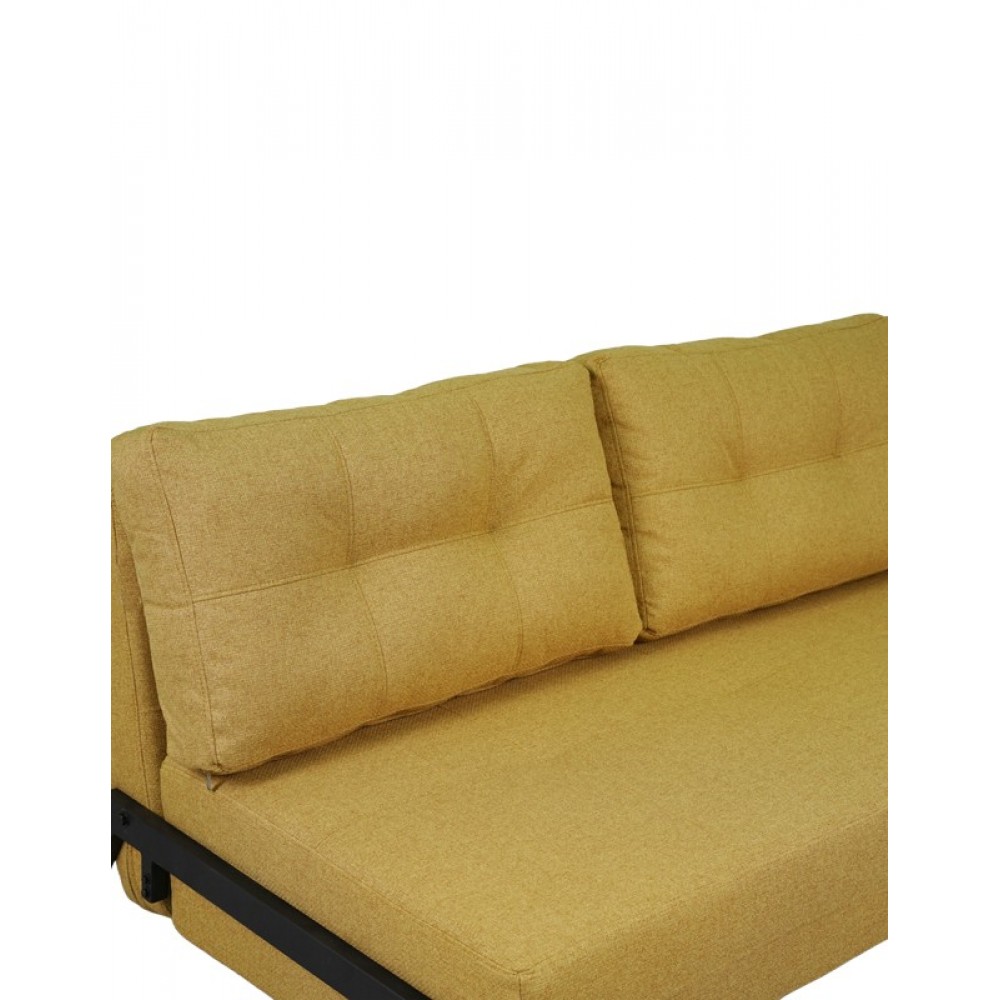 Καναπές-κρεβάτι "FANCY" δυθέσιος από ύφασμα σε χρώμα κίτρινο 150x92x77