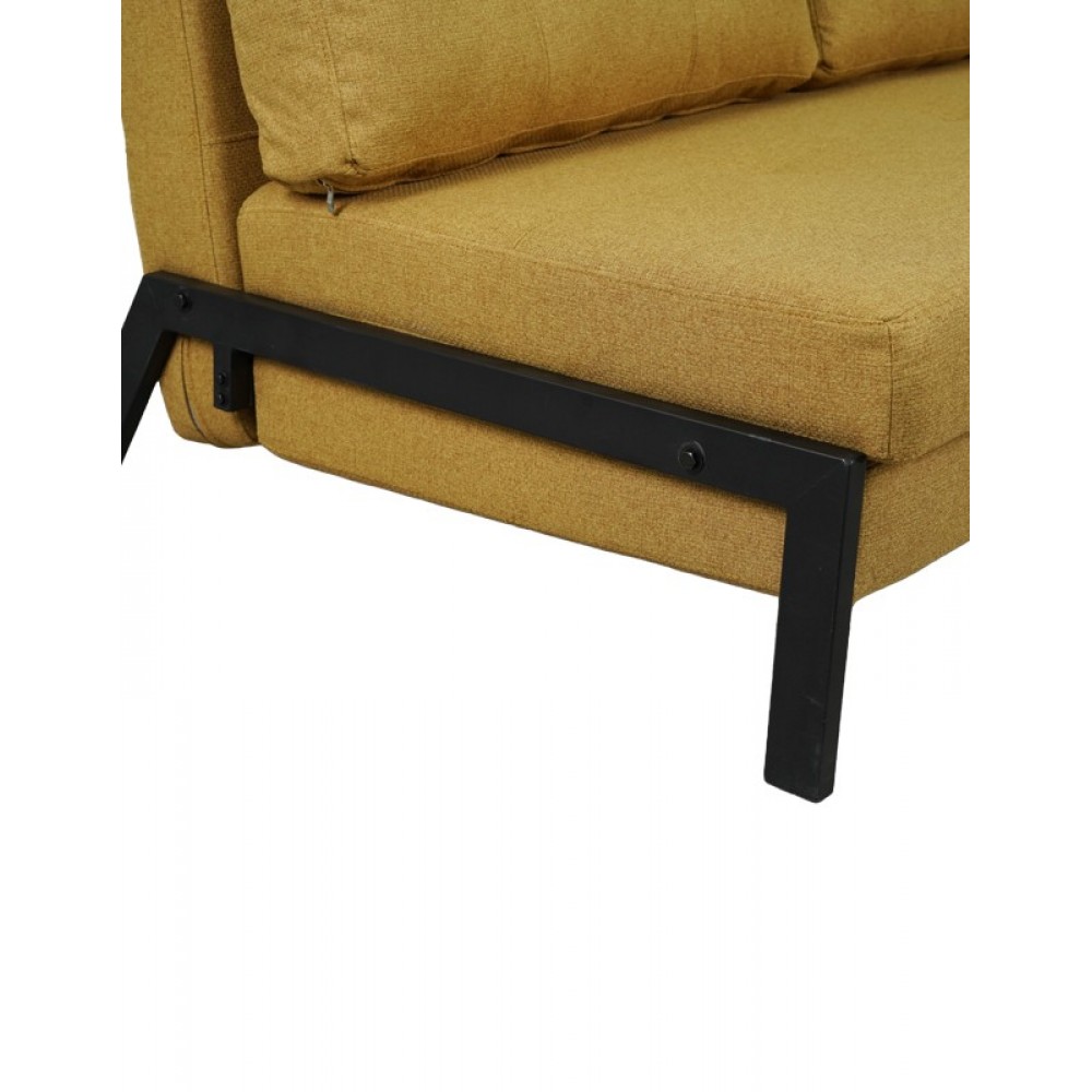 Καναπές-κρεβάτι "FANCY" δυθέσιος από ύφασμα σε χρώμα κίτρινο 150x92x77