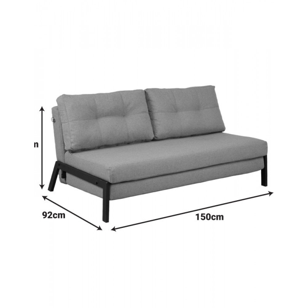 Καναπές-κρεβάτι "FANCY" δυθέσιος από ύφασμα σε χρώμα κίτρινο 150x92x77