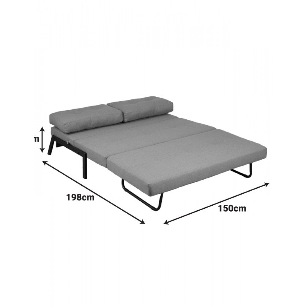 Καναπές-κρεβάτι "FANCY" δυθέσιος από ύφασμα σε χρώμα κίτρινο 150x92x77