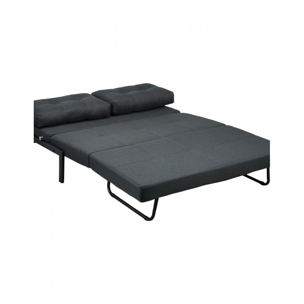 Καναπές-κρεβάτι "FANCY" δυθέσιος από ύφασμα σε χρώμα μαύρο 150x92x77