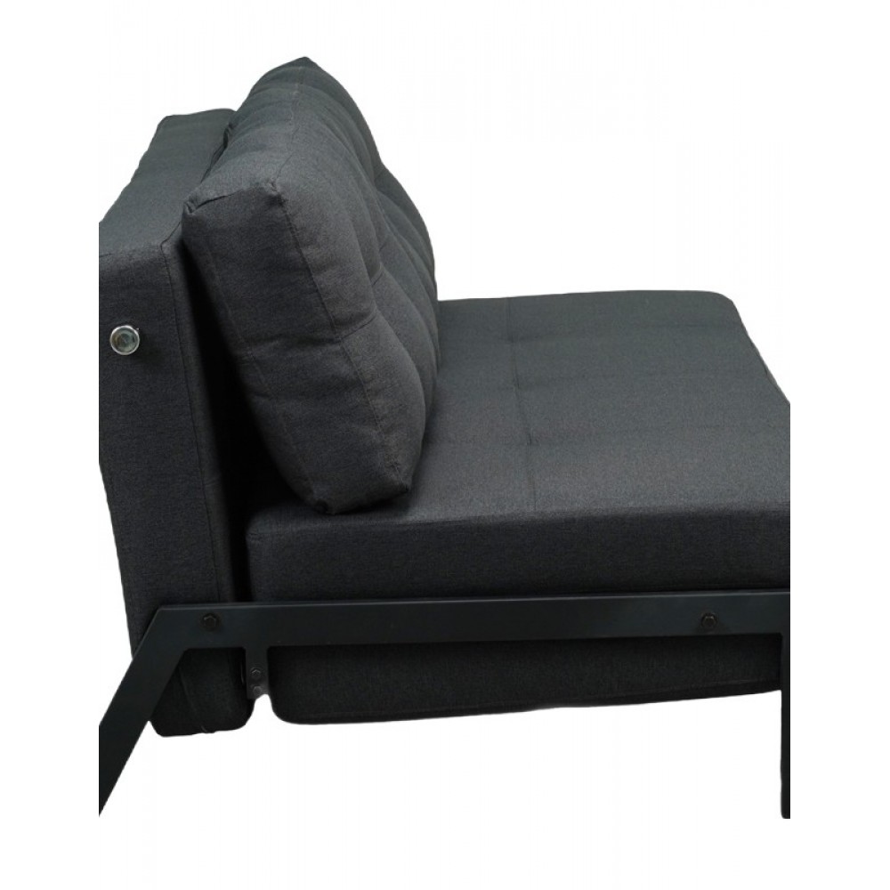 Καναπές-κρεβάτι "FANCY" δυθέσιος από ύφασμα σε χρώμα μαύρο 150x92x77