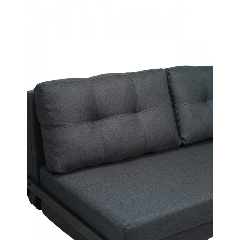Καναπές-κρεβάτι "FANCY" δυθέσιος από ύφασμα σε χρώμα μαύρο 150x92x77