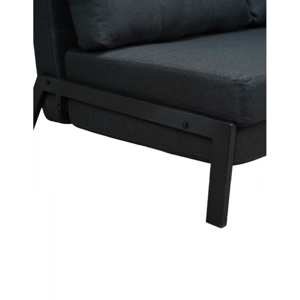 Καναπές-κρεβάτι "FANCY" δυθέσιος από ύφασμα σε χρώμα μαύρο 150x92x77
