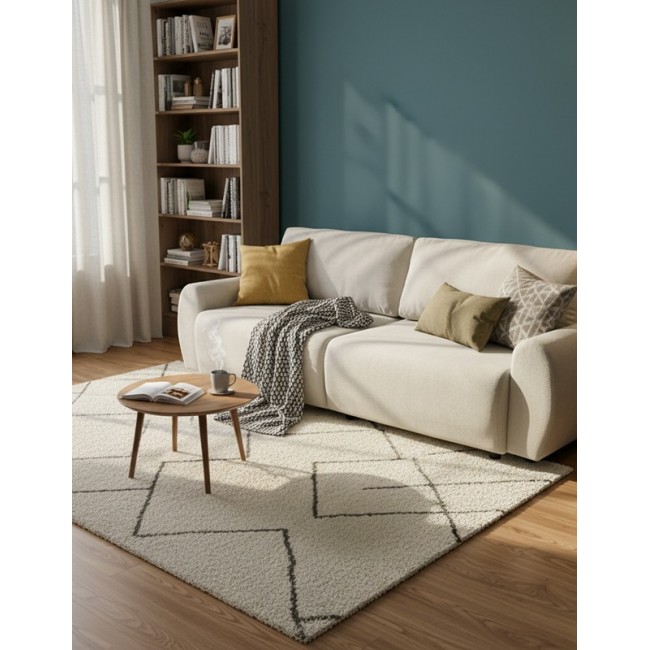 Kαναπές-κρεβάτι "HUNGIE" τριθέσιος από υφασμα σε χρώμα μπεζ 250x92x89